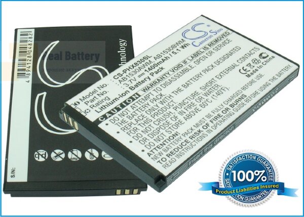 Аккумулятор CS-PHX830SL для Philips Xenium T910 3,7V 1400Ah Li-ion