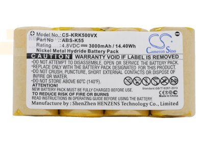 Аккумулятор CS-KRK500VX для Karcher 1.258-116.0 4,8V 3000mAh Ni-MH