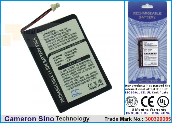 Аккумулятор CS-IQ3600SL для BTI GPS-GAR3200 3,7V 1000Ah Li-ion