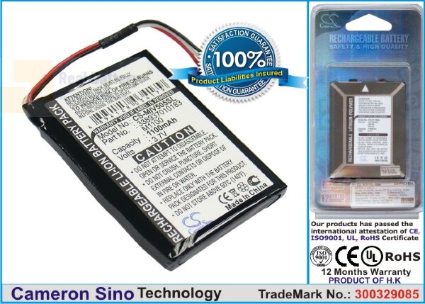 Аккумулятор CS-MIV505SL для Mitac Mio Spirit V505 TV 3,7V 1100Ah Li-ion