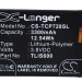 Аккумулятор CS-TCP728SL для Alcatel One Touch Flash Plus 3,8V 3300Ah Li-Polymer