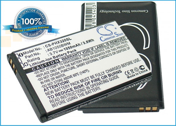 Аккумулятор CS-PHX320SL для Philips Xenium 312 3,7V 1050Ah Li-ion