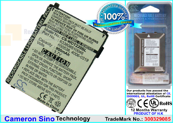 Аккумулятор CS-WDT220BL для Datalogic Falcon PDT 3,7V 900Ah Li-ion