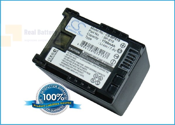 Аккумулятор CS-BP819 для Canon FS10 Flash Memory Camcorder 7,4V 1780Ah Li-ion