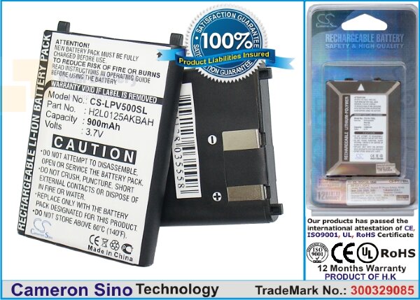 Аккумулятор CS-LPV500SL для Lawmate PV-500 DVR Recorder 3,7V 900Ah Li-ion
