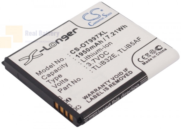 Аккумулятор CS-OT997XL для BASE Lutea 3 3,7V 1950Ah Li-ion