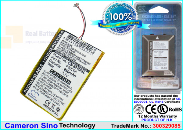 Аккумулятор CS-SFH5SL для JNC SSF-H5 3,7V 950Ah Li-Polymer