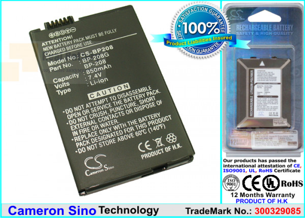 Аккумулятор CS-BP208 для Canon DC10 7,4V 850Ah Li-ion