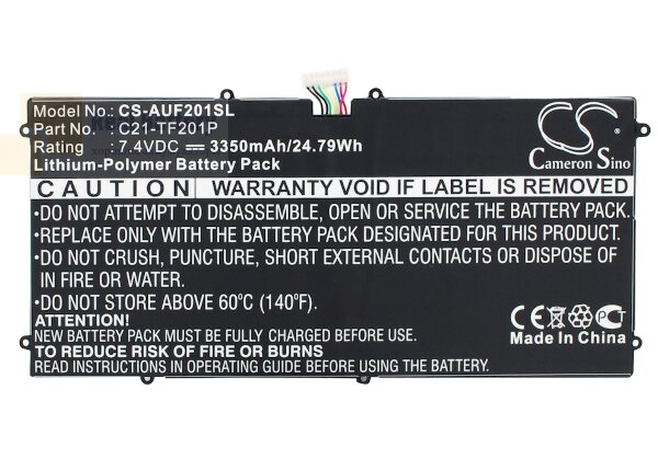 Аккумулятор CS-AUF201SL для Asus TF201-1B002A 7,4V 3350Ah Li-Polymer