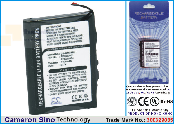 Аккумулятор CS-SFM3SL для JNC SSF-M3 20GB 3,7V 1100Ah Li-ion