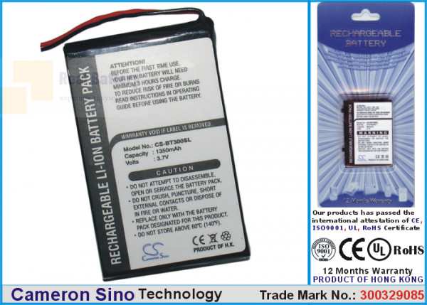 Аккумулятор CS-BT300SL для DELL BT GPS BT-309 3,7V 1000Ah Li-ion
