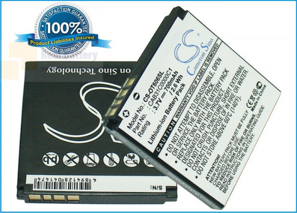 Аккумулятор CS-OT606SL для Alcatel OT-606 3,7V 700Ah Li-ion