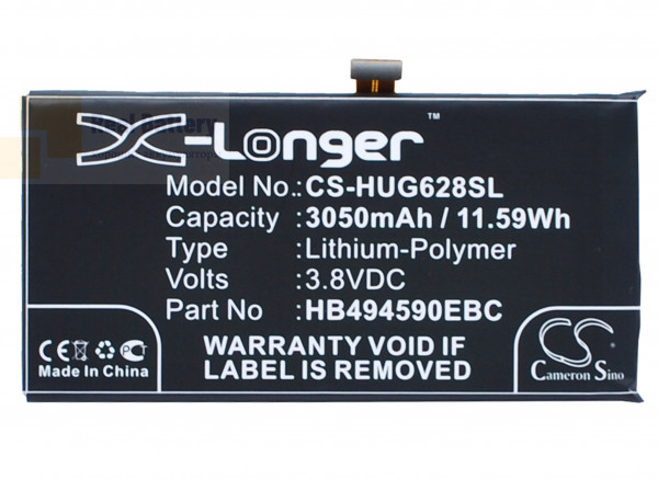 Аккумулятор CS-HUG628SL для Huawei Ascend G628 3,8V 3050Ah Li-Polymer