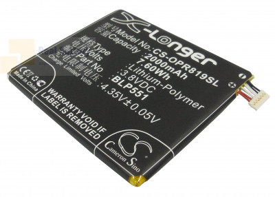 Аккумулятор CS-OPR819SL для OPPO Find Mirror 3,8V 2000Ah Li-Polymer