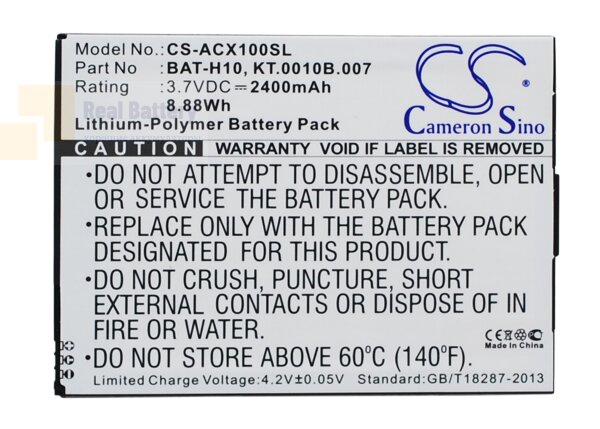 Аккумулятор CS-ACX100SL для Acer Liquid X1 3,7V 2400Ah Li-Polymer