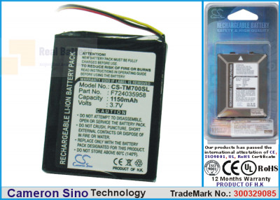 Аккумулятор CS-TM700SL для TomTom EDINBURGH 3,7V 800Ah Li-ion
