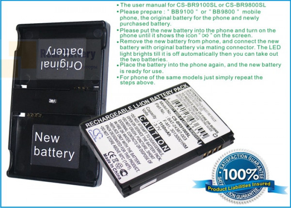 Аккумулятор CS-BR9100SL для Blackberry Pearl 2 3,7V 1150Ah Li-ion