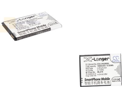 Аккумулятор CS-LVA269XL для Lenovo A208t 3,7V 1600Ah Li-ion