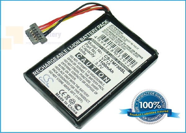 Аккумулятор CS-TM750SL для TomTom 4CP0.002.06 3,7V 1100Ah Li-ion