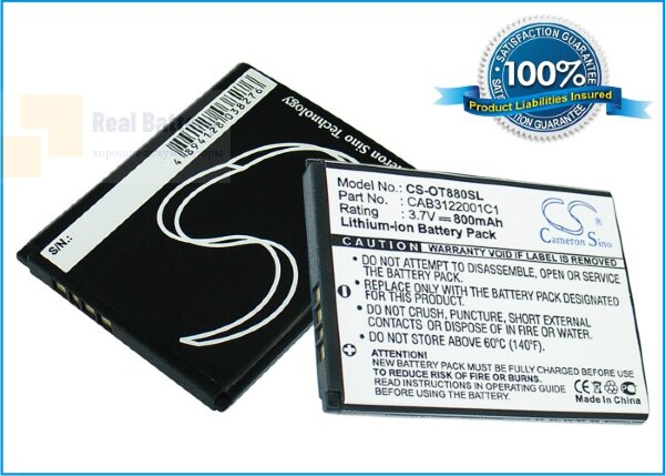 Аккумулятор CS-OT880SL для Alcatel A392 3,7V 800Ah Li-ion