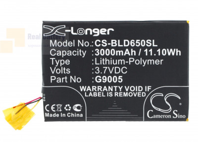 Аккумулятор CS-BLD650SL для BLU D650 3,7V 3000Ah Li-Polymer
