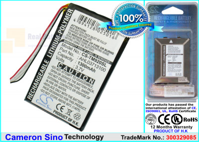 Аккумулятор CS-TM920SL для TomTom 340S LIVE XL 3,7V 1300Ah Li-Polymer