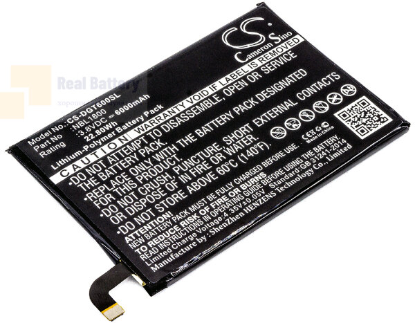 Аккумулятор CS-DGT600SL для Doogee Homtom HT6 3,8V 6000Ah Li-Polymer
