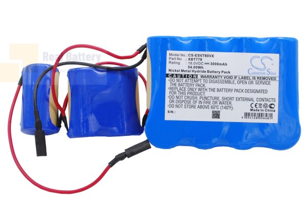 Аккумулятор CS-ESV780VX для Euro Pro Pet Perfect II Hand Vac 18V 3000mAh Ni-MH