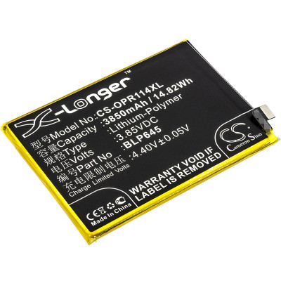 Аккумулятор CS-OPR114XL для OPPO CPH1721 3,85V 3850Ah Li-Polymer