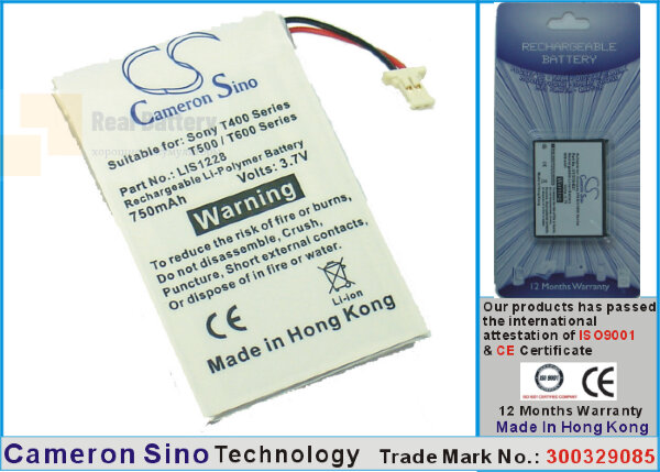 Аккумулятор CS-T400SL для Sony Clie PEG-T400 3,7V 850Ah Li-Polymer