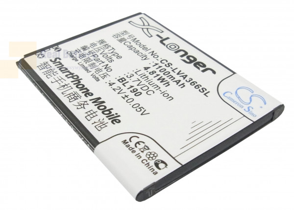 Аккумулятор CS-LVA366SL для Lenovo A366T 3,7V 1100Ah Li-ion