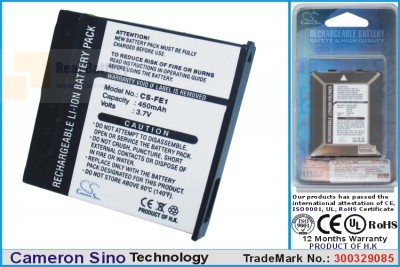 Аккумулятор CS-FE1 для Sony Cyber-shot DSC-T7 3,7V 450Ah Li-ion