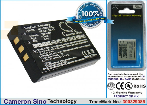 Аккумулятор CS-NP120FU для Insignia NS-DV111080F 3,7V 1800Ah Li-ion
