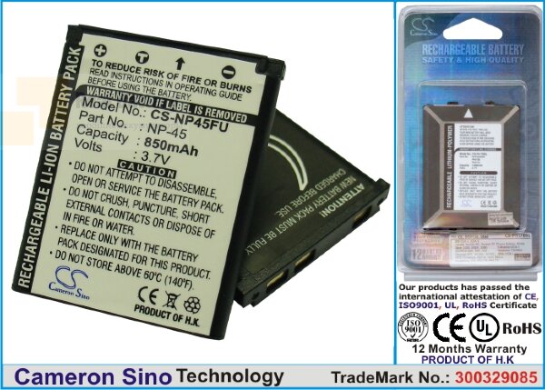 Аккумулятор CS-NP45FU для Insignia NS-DSC10SL 3,7V 660Ah Li-ion