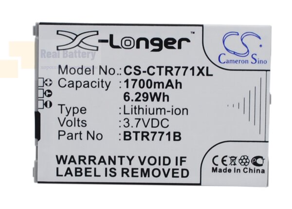 Аккумулятор CS-CTR771XL для Casio C771 3,7V 1700Ah Li-ion