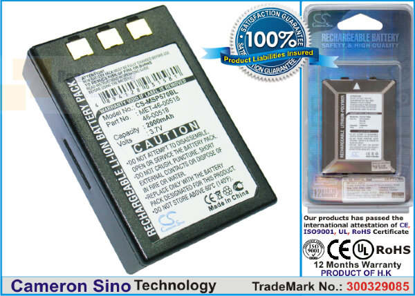 Аккумулятор CS-MSP570BL для Metrologic MK5710 3,6V 2000Ah Li-ion