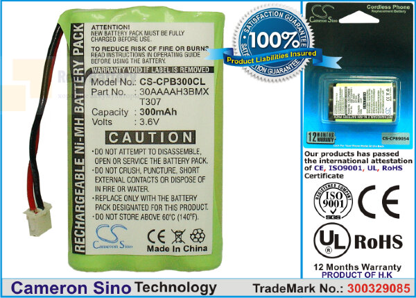 Аккумулятор CS-CPB300CL для GP T307 3,6V 300Ah Ni-MH