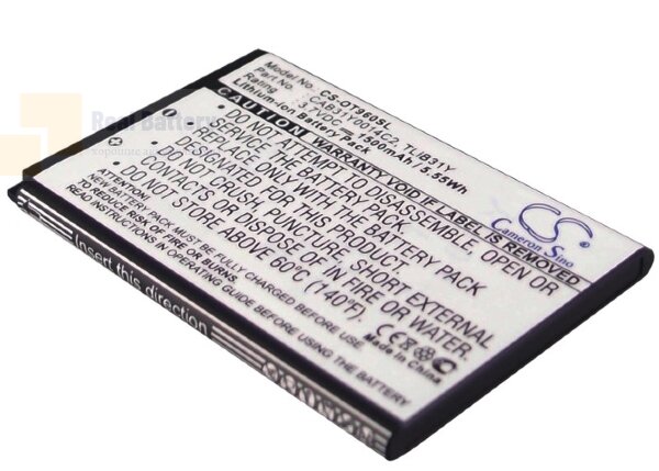 Аккумулятор CS-OT960SL для Alcatel AUTHORITY 3,7V 1500Ah Li-ion
