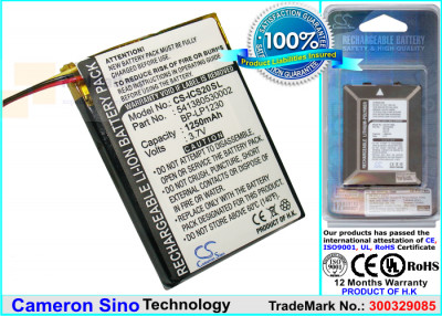Аккумулятор CS-ICS20SL для Navman S20 3,7V 1250Ah Li-ion