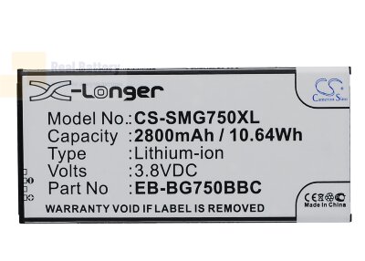 Аккумулятор CS-SMG750XL для Samsung Galaxy Mega 2 3,8V 2800Ah Li-ion