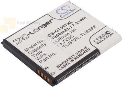 Аккумулятор CS-OT997XL для Alcatel Linkzone MW41 3,7V 1950Ah Li-ion