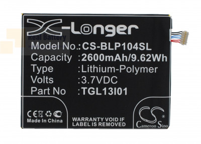 Аккумулятор CS-BLP104SL для BLU L110 3,7V 2600Ah Li-Polymer