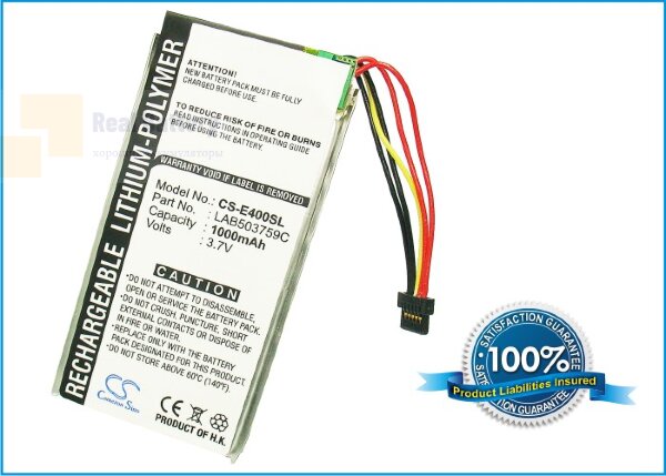 Аккумулятор CS-E400SL для Toshiba E400 3,7V 1000Ah Li-Polymer