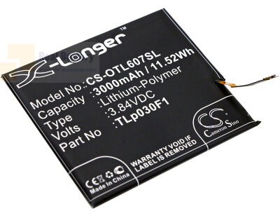 Аккумулятор CS-OTL607SL для Blackberry BBA100-1 3,84V 3000Ah Li-Polymer