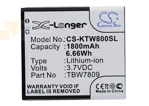 Аккумулятор CS-KTW800SL для K-Touch E6 3,7V 1800Ah Li-ion