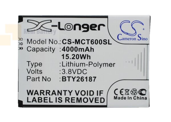 Аккумулятор CS-MCT600SL для Mobistel Cynus T6 3,8V 4000Ah Li-Polymer