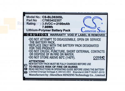 Аккумулятор CS-BLD630SL для BLU D630L 3,8V 2100Ah Li-Polymer