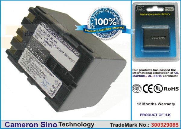 Аккумулятор CS-JBV416 для JVC CU-VH1 7,4V 2200Ah Li-ion