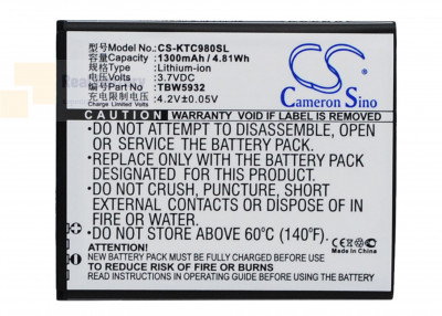 Аккумулятор CS-KTC980SL для Fly IQ442 3,7V 1300Ah Li-ion