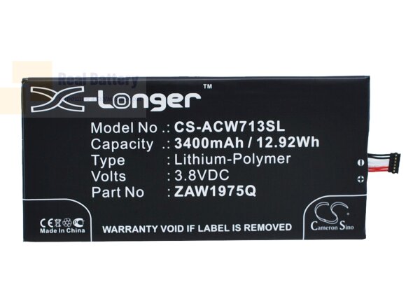 Аккумулятор CS-ACW713SL для Acer A1-713 3,8V 3400Ah Li-Polymer